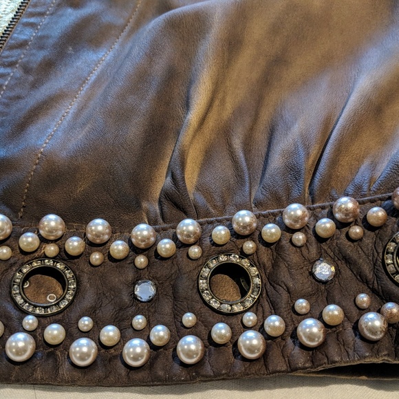 Leather cropped jacket - Picture 4 of 6
